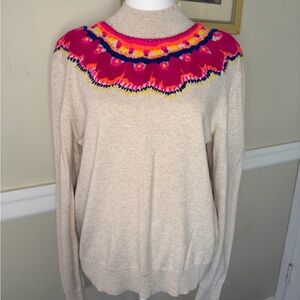 CAbi Sweater with Vibrant Pattern